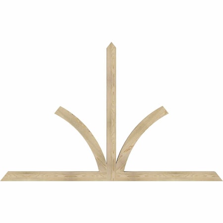 Ekena Millwork Richland Rough Sawn Timber Gable Bracket, Douglas Fir, 96"W x 60"H x 4"D x 4"F, 15/12 Pitch GBW096X60X0404RIC00RDF